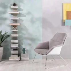 Viadurini Living Moderne Sessel-Sessel mit Metallgestell, Polypropylenstruktur und Stoffkissen - Tablet