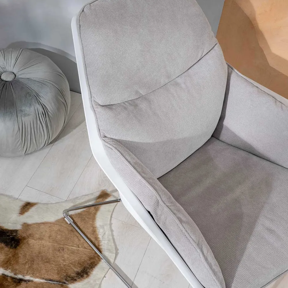 Viadurini Living Moderne Sessel-Sessel mit Metallgestell, Polypropylenstruktur und Stoffkissen - Tablet