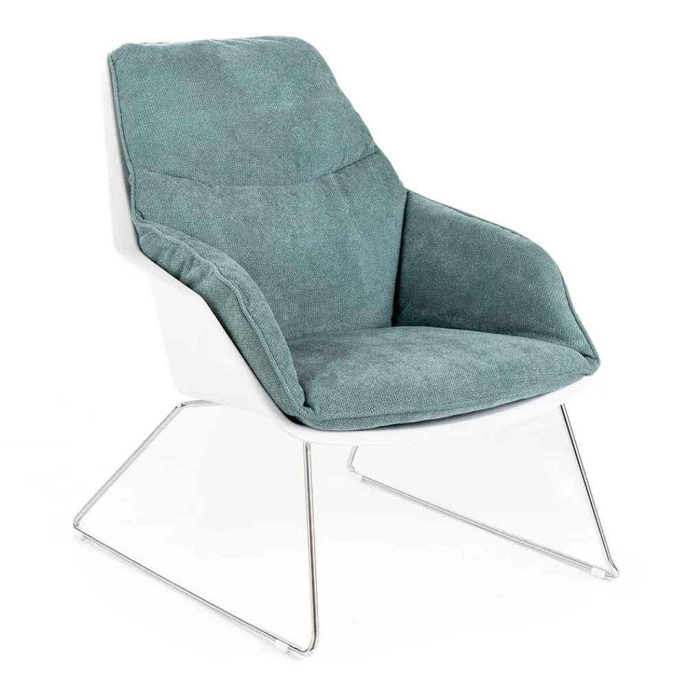 Viadurini Living Moderne Sessel-Sessel mit Metallgestell, Polypropylenstruktur und Stoffkissen - Tablet