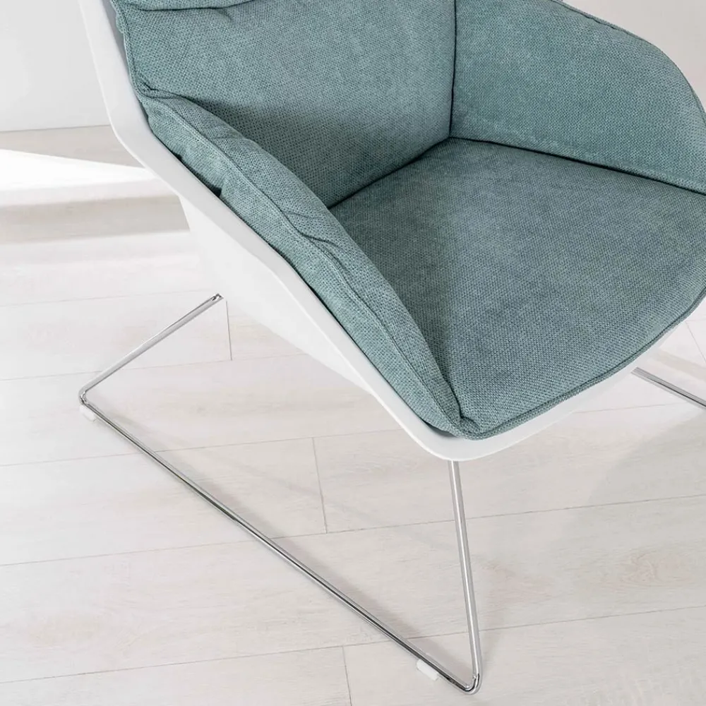 Viadurini Living Moderne Sessel-Sessel mit Metallgestell, Polypropylenstruktur und Stoffkissen - Tablet