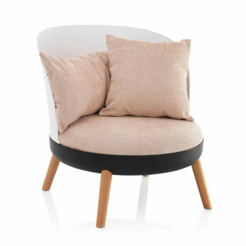 Viadurini Living Moderne Sessel-Sessel mit Mikrofasersamt-Effekt und Metallfüßen gepolstert - Cinella