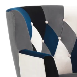 Viadurini Living Moderne Sessel-Sessel mit Pouf aus Patchworkstoff – Bromo