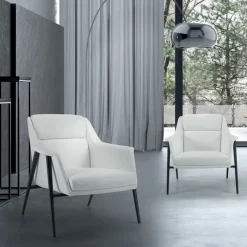 Viadurini Living Moderne Sessel-Sessel mit schwarzer Stahlstruktur und Sitz aus Öko-Leder, hergestellt in Italien – Modena