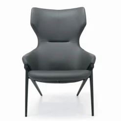 Viadurini Living Moderne Sessel-Sessel mit Stahlstruktur und Graphit-Öko-Ledersitz, hergestellt in Italien – Reggio