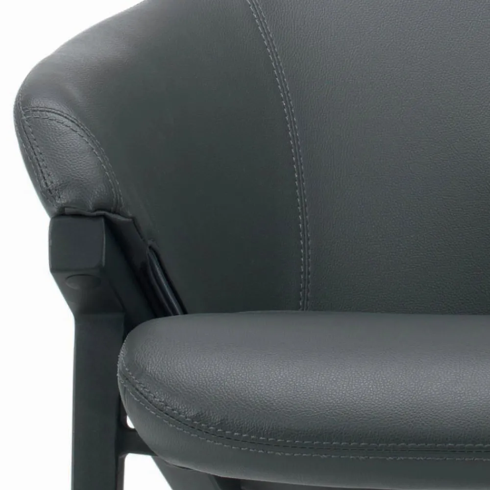 Viadurini Living Moderne Sessel-Sessel mit Stahlstruktur und Graphit-Öko-Ledersitz, hergestellt in Italien – Reggio