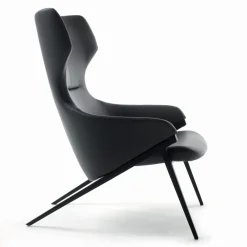 Viadurini Living Moderne Sessel-Sessel mit Stahlstruktur und Graphit-Öko-Ledersitz, hergestellt in Italien – Reggio