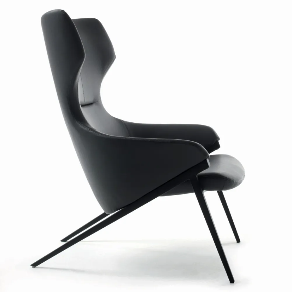 Viadurini Living Moderne Sessel-Sessel mit Stahlstruktur und Graphit-Öko-Ledersitz, hergestellt in Italien – Reggio