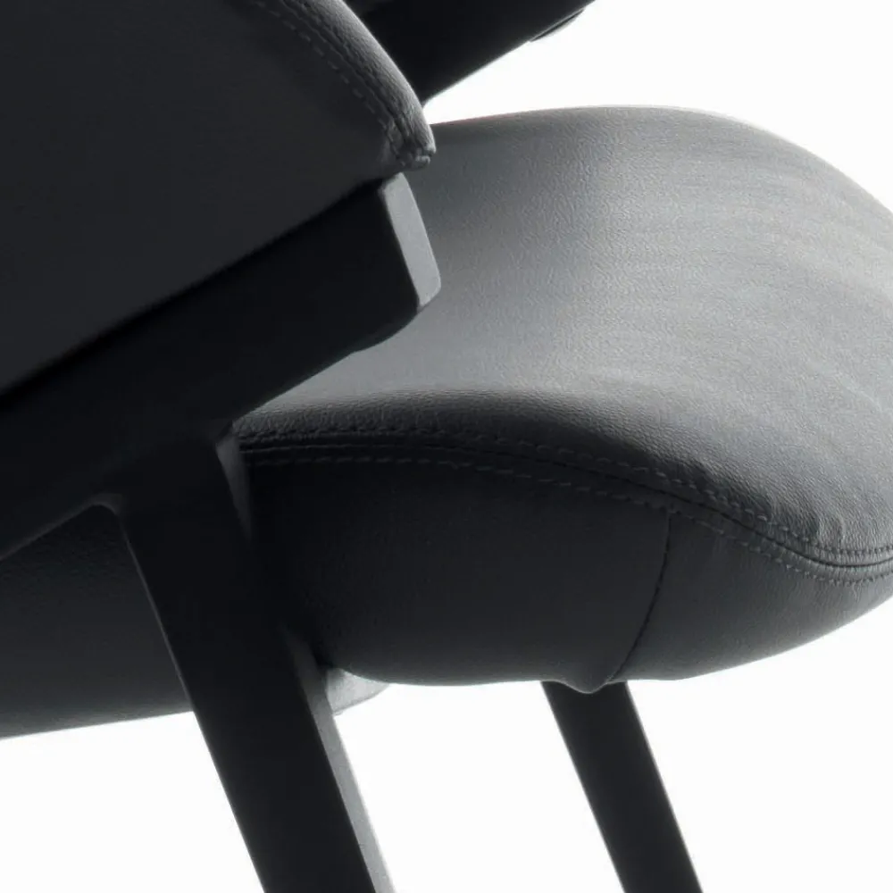 Viadurini Living Moderne Sessel-Sessel mit Stahlstruktur und Graphit-Öko-Ledersitz, hergestellt in Italien – Reggio