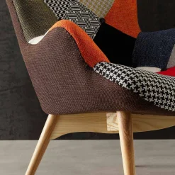 Viadurini Living Moderne Sessel-Sessel Patchwork In Multicolor mit Massivholz Beine Veronica