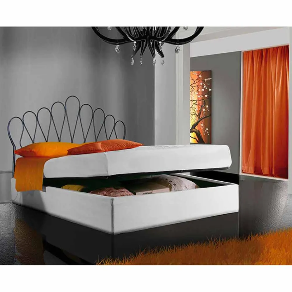 Viadurini Night Design Maßgeschneiderte Möbel|Schmiedeeisen Doppelbetten-Sestante Doppelbett aus Schmiedeeisen in Design