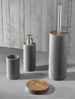 Viadurini Bathroom Badzubehör-Set Arbeitsplatten-Badezimmerzubehör in Weiß oder Grau - Fox Resin