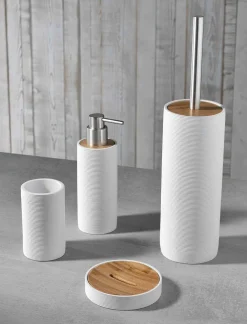 Viadurini Bathroom Badzubehör-Set Arbeitsplatten-Badezimmerzubehör in Weiß oder Grau - Fox Resin