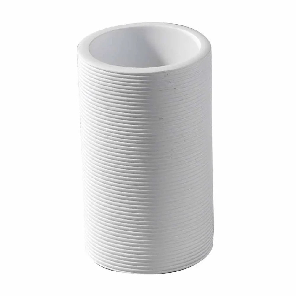 Viadurini Bathroom Badzubehör-Set Arbeitsplatten-Badezimmerzubehör in Weiß oder Grau - Fox Resin