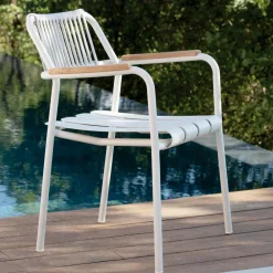 Viadurini in the Garden Metallsessel-Set aus 2 Aluminium-Gartensesseln und Seilrückenlehne - Resplendent