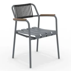 Viadurini in the Garden Metallsessel-Set aus 2 Aluminium-Gartensesseln und Seilrückenlehne - Resplendent