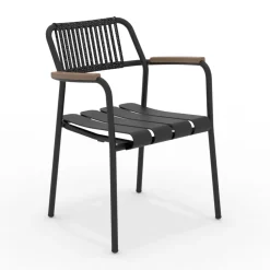 Viadurini in the Garden Metallsessel-Set aus 2 Aluminium-Gartensesseln und Seilrückenlehne - Resplendent