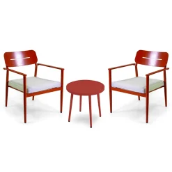 Viadurini in the Garden Metallsessel-Set aus 2 Sesseln mit Aluminiumtisch in verschiedenen Ausführungen - Souvenir