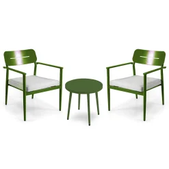 Viadurini in the Garden Metallsessel-Set aus 2 Sesseln mit Aluminiumtisch in verschiedenen Ausführungen - Souvenir