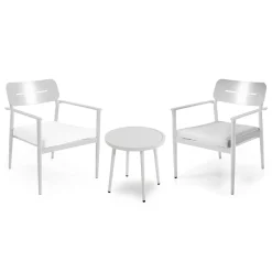 Viadurini in the Garden Metallsessel-Set aus 2 Sesseln mit Aluminiumtisch in verschiedenen Ausführungen - Souvenir