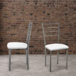 Viadurini Living Moderne Stühle-Set aus 4 Stühlen mit grau lackierter Metallstruktur – Galletto