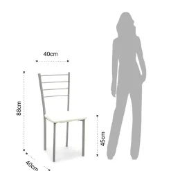 Viadurini Living Moderne Stühle-Set aus 4 Stühlen mit grau lackierter Metallstruktur – Galletto