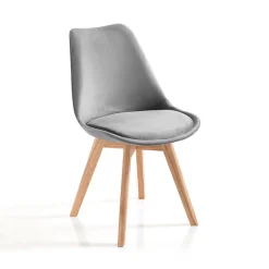 Viadurini Living Moderne Stühle-Set aus 4 Wohnzimmerstühlen mit Holzbeinen – Grouper