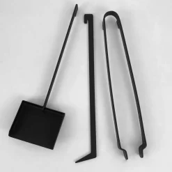 Viadurini Fire Design Kaminbesteck-Set Design Kaminholzset  aus schwarzem Stahl Made in Italy - Ostro