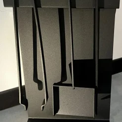 Viadurini Fire Design Kaminbesteck-Set Design Kaminholzset  aus schwarzem Stahl Made in Italy - Ostro