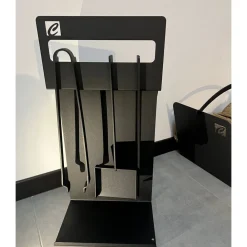 Viadurini Fire Design Kaminbesteck-Set Design Kaminholzset  aus schwarzem Stahl Made in Italy - Ostro