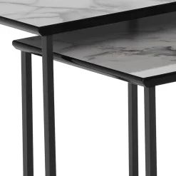 Viadurini Living Moderne Couchtische-Set mit 2 Couchtischen aus Stahl und MDF – Osmio