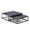 Viadurini Living Moderne Couchtische-Set mit 2 Couchtischen aus MDF mit Marmoroberfläche – Osmium
