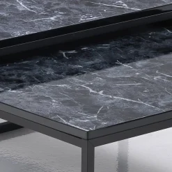 Viadurini Living Moderne Couchtische-Set mit 2 Couchtischen aus MDF mit Marmoroberfläche – Osmium