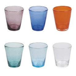Viadurini Kitchen Gläser Set-Set mit 12 Gläsern 330 ml aus farbiger geblasener Glaspaste - Spilla