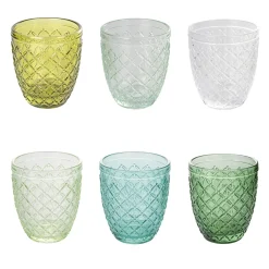 Viadurini Kitchen Gläser Set-Set mit 12 Gläsern 325 ml aus farbiger Glaspaste - Castello