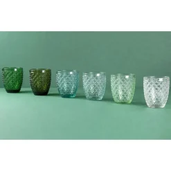 Viadurini Kitchen Gläser Set-Set mit 12 Gläsern 325 ml aus farbiger Glaspaste - Castello