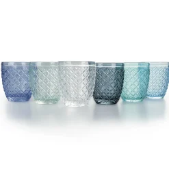 Viadurini Kitchen Gläser Set-Set mit 12 Gläsern 325 ml aus farbiger Glaspaste - Castello