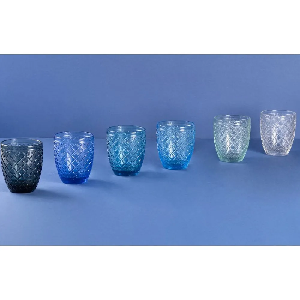 Viadurini Kitchen Gläser Set-Set mit 12 Gläsern 325 ml aus farbiger Glaspaste - Castello