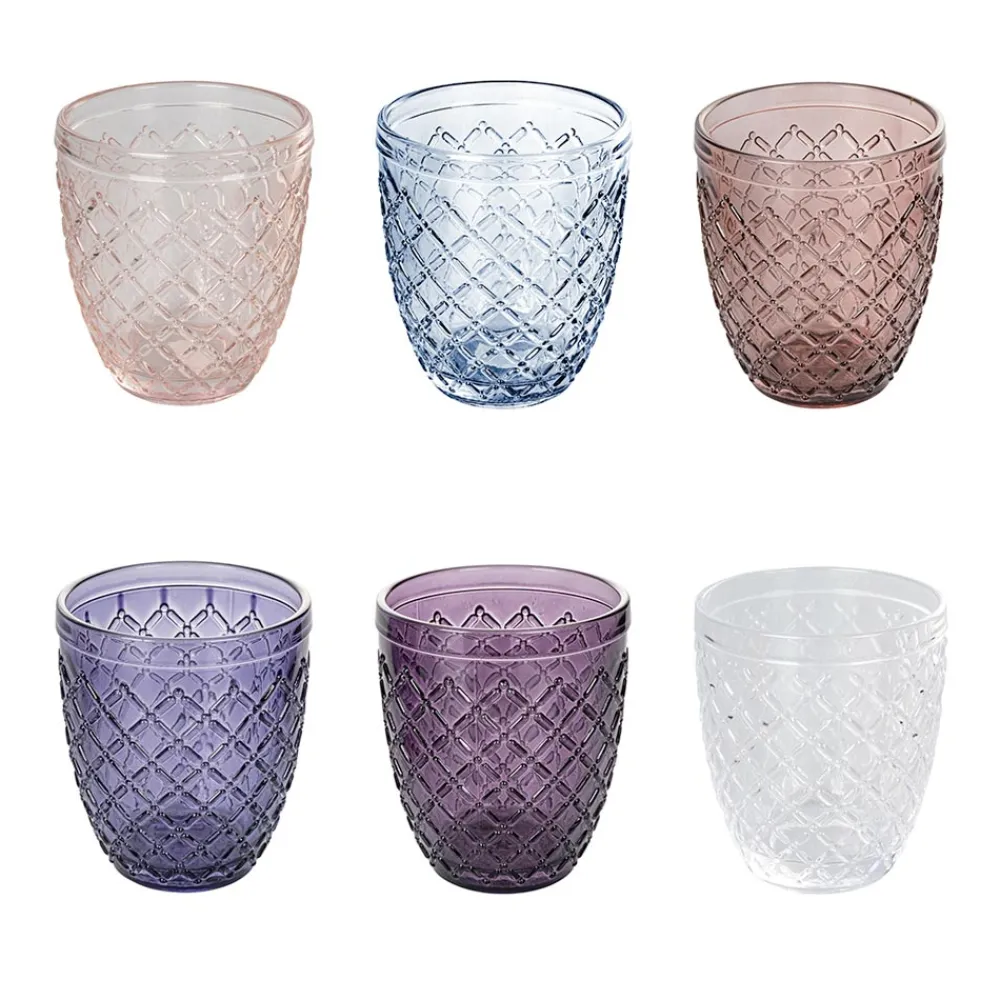 Viadurini Kitchen Gläser Set-Set mit 12 Gläsern 325 ml aus farbiger Glaspaste - Castello