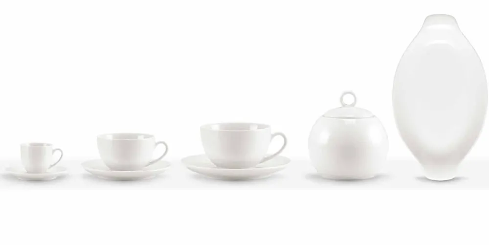 Viadurini Kitchen Tee Set Und Kaffee Set-Set mit 18 Kaffee- und Teetassen mit Zuckerdose und Porzellantablett - Luzern