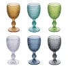 Viadurini Kitchen Weinkelch-Set mit 12 Kelchen 210 ml aus farbigem Glas und Reliefarbeit - Sonnenuntergang