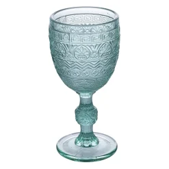 Viadurini Kitchen Weinkelch-Set mit 12 Kelchen 210 ml aus farbigem Glas und Reliefarbeit - Sonnenuntergang