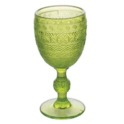 Viadurini Kitchen Weinkelch-Set mit 12 Kelchen 210 ml aus farbigem Glas und Reliefarbeit - Sonnenuntergang