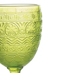 Viadurini Kitchen Weinkelch-Set mit 12 Kelchen 210 ml aus farbigem Glas und Reliefarbeit - Sonnenuntergang