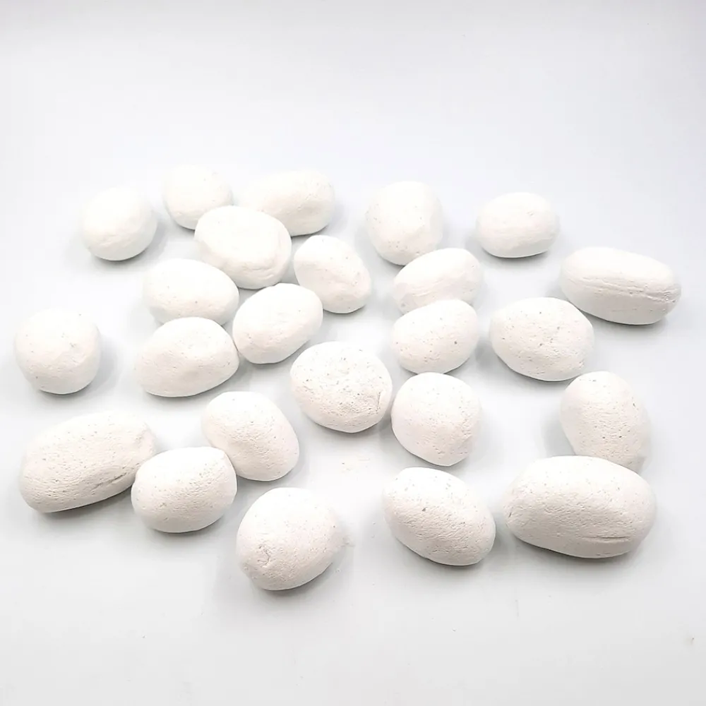 Viadurini Fire Design Zubehör Bioethanol Kamin-Set mit 24 Kieselsteinen aus feuerfestem Gips für die Dekoration von Biokaminen – Smeily