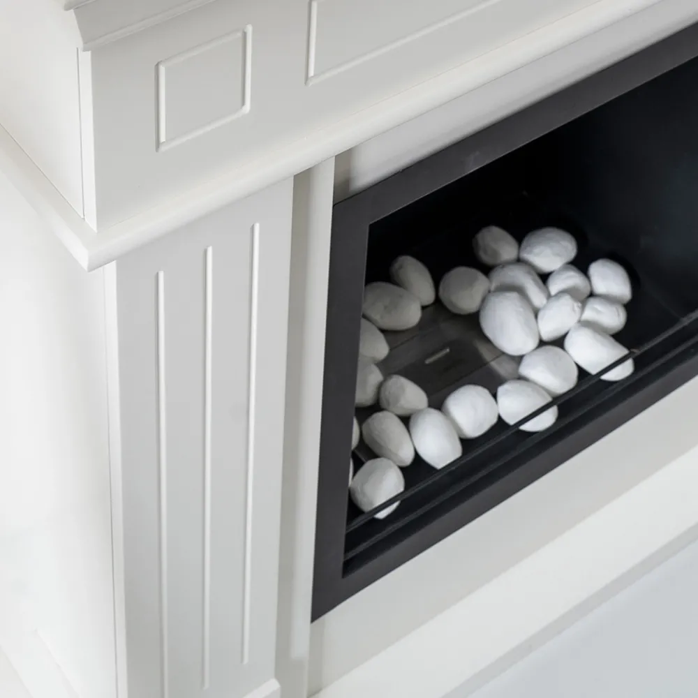 Viadurini Fire Design Zubehör Bioethanol Kamin-Set mit 24 Kieselsteinen aus feuerfestem Gips für die Dekoration von Biokaminen – Smeily