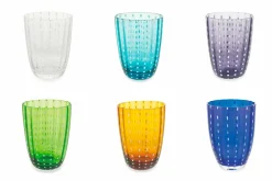 Viadurini Kitchen Gläser Set-Set mit 12 modernen Farbglas-Designgläsern für Wasser - Botswana