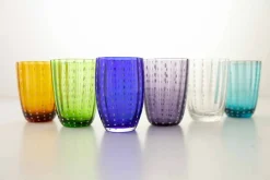 Viadurini Kitchen Gläser Set-Set mit 12 modernen Farbglas-Designgläsern für Wasser - Botswana