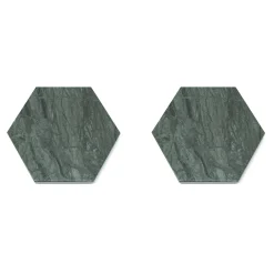 Viadurini Kitchen Küchenzubehör-Set mit 2 sechseckigen Marmoruntersetzern mit Kork Made in Italy - Narita