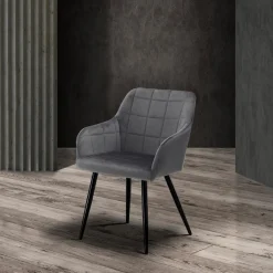 Viadurini Living Moderne Stühle-Set mit 2 Stühlen aus Stoff mit Samteffekt – Plutonium