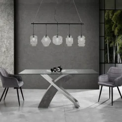 Viadurini Living Moderne Stühle-Set mit 2 Stühlen aus Stoff mit Samteffekt – Plutonium